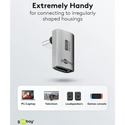 USB-C-adapter 90° vinklad med USB4-stöd