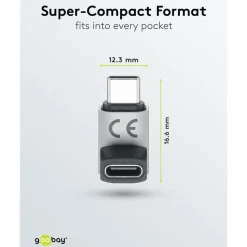 USB-C-vinkeladapter 90° med USB4-stöd