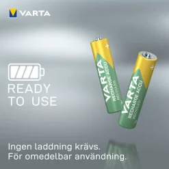Varta Recharge Recycled AAA-batterier 800 mAh 6-pack