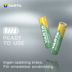 Varta Recharge Recycled AAA-batterier 800 mAh 4-pack