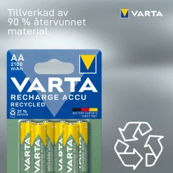 Varta Recharge Recycled AA-batterier 2100 mAh 6-pack