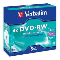 Verbatim DVD-RW i fodral 5-pack