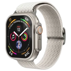 Vonmählen Woven Loop flätat armband till Apple Watch 44/45/46/49 mm Cream