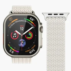 Vonmählen Woven Loop flätat armband till Apple Watch 40/41/42 mm Cream