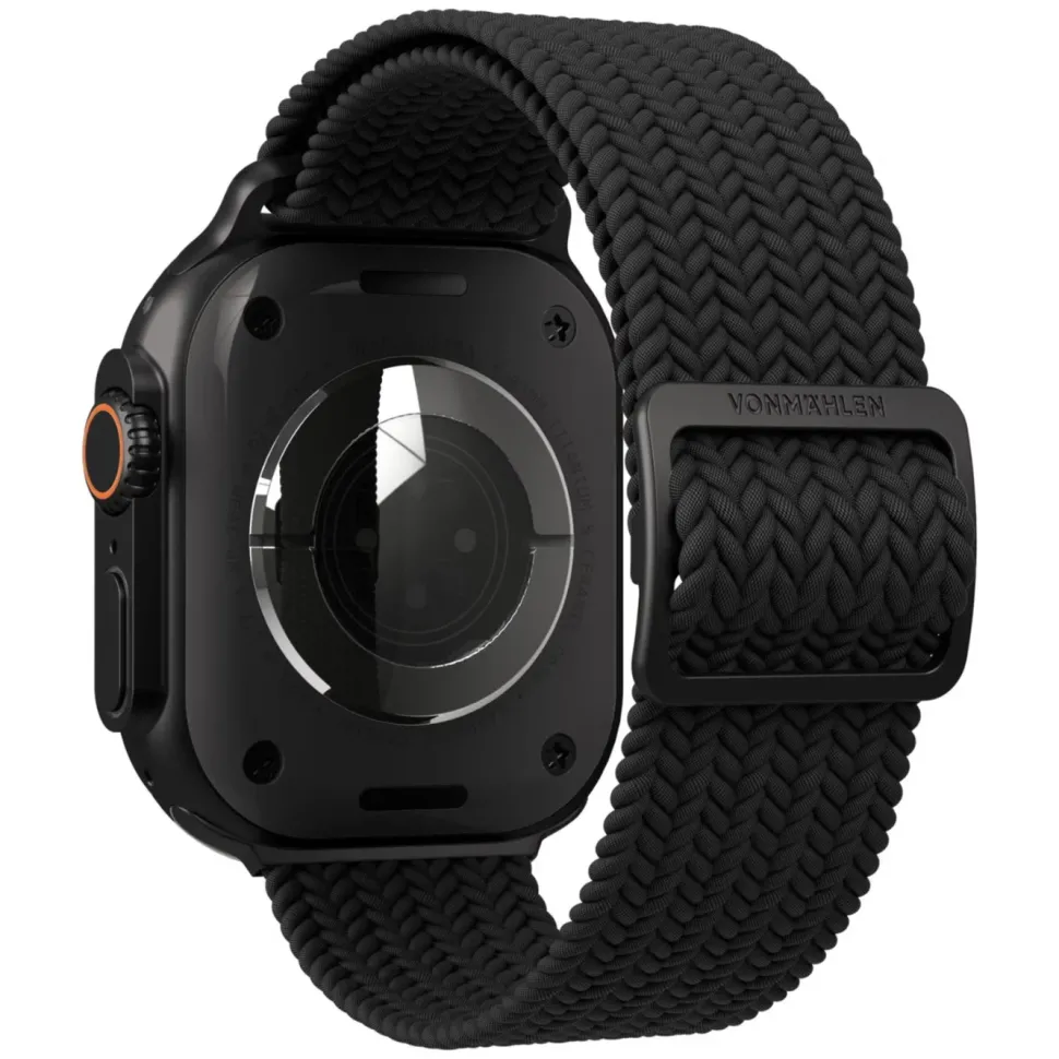 Vonmählen Woven Loop flätat armband till Apple Watch 44/45/46/49 mm All Black
