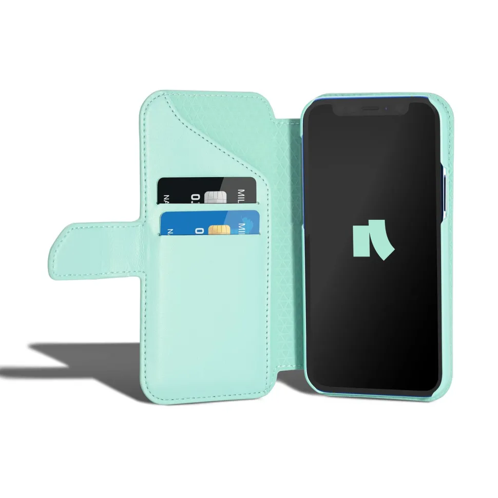 Wallet Case Solo 502 till iPhone 12 mini Turkos