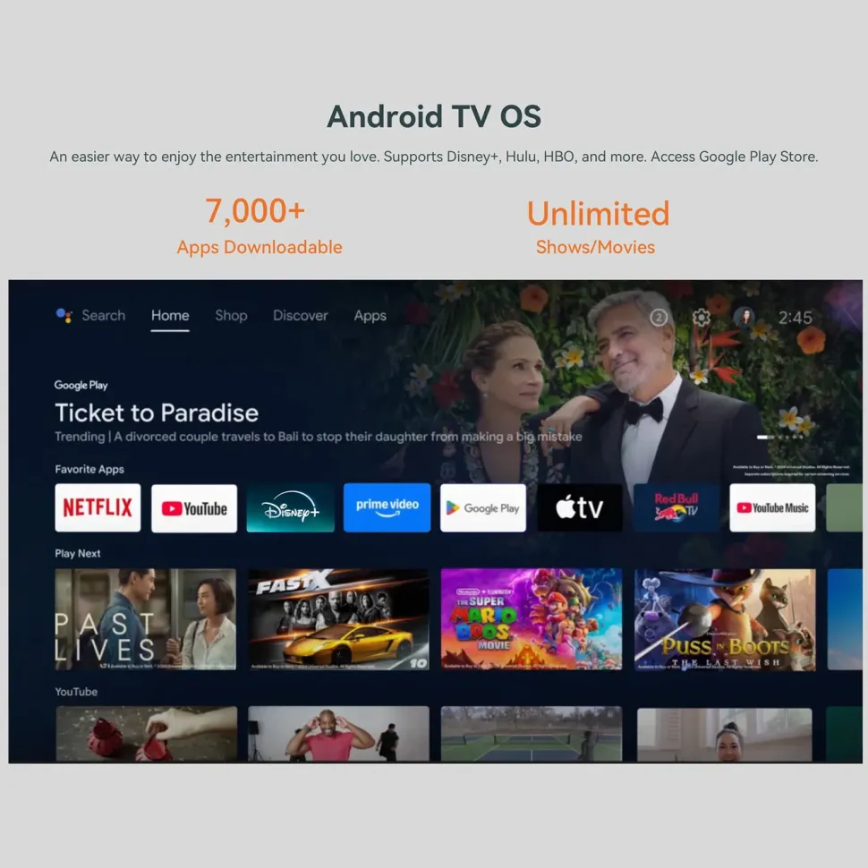 Wanbo Portabel projektor med Android TV och 360° gimbalstativ