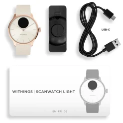 Withings Scanwatch Light Smartklocka med klassisk urtavla 37 mm Rose Gold