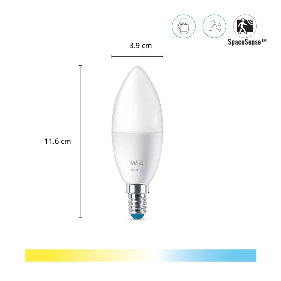 WiZ C37 Smart LED-lampa E14 470 lm 2-pack