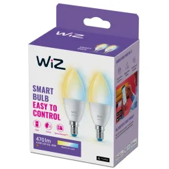 WiZ C37 Smart LED-lampa E14 470 lm 2-pack