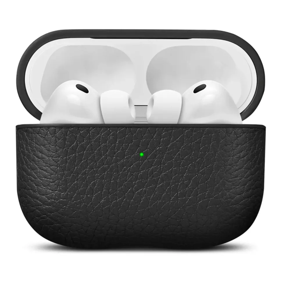 WOOLNUT Skal i läder till AirPods Pro 3-laddfodral Svart