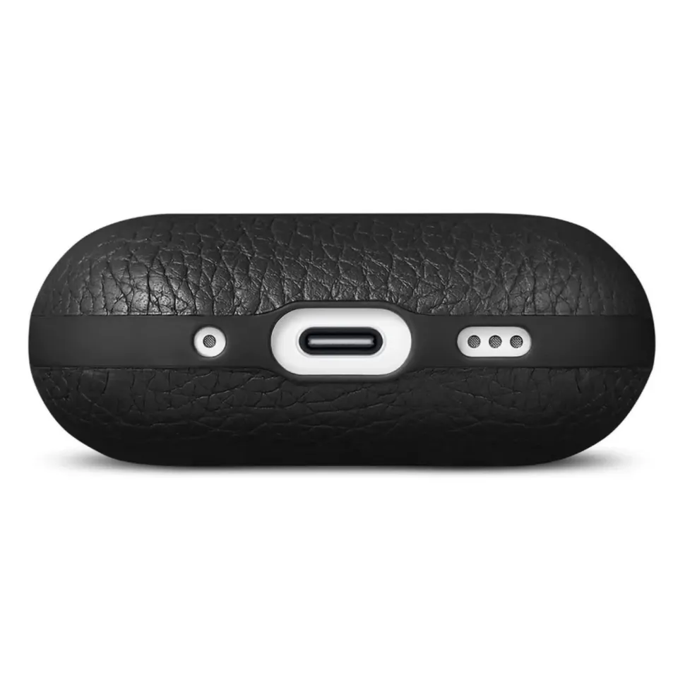 WOOLNUT Skal i läder till AirPods Pro 3-laddfodral Svart